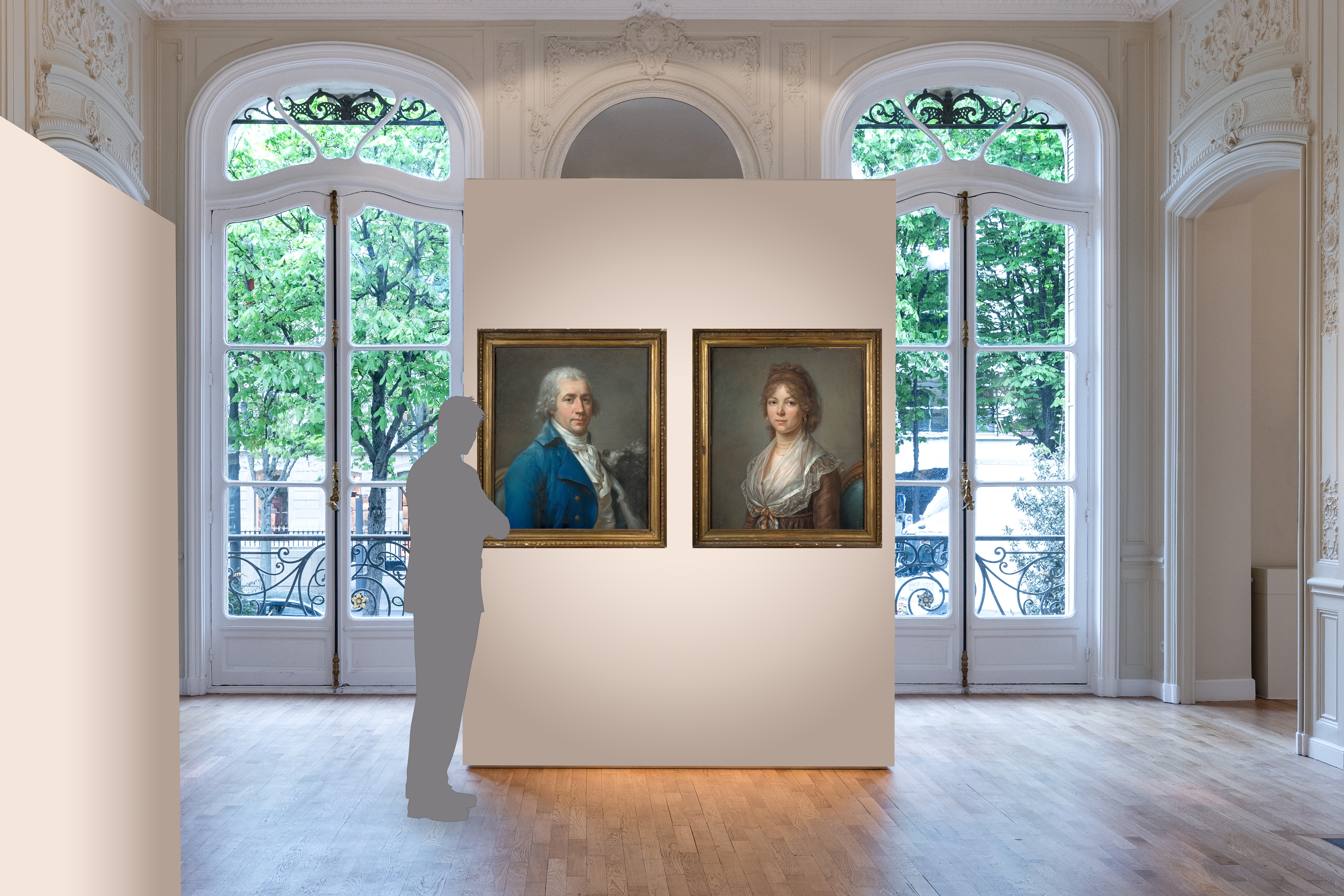 Marie Gabrielle Capet | Portrait d’homme avec un barbet et Portrait de ...