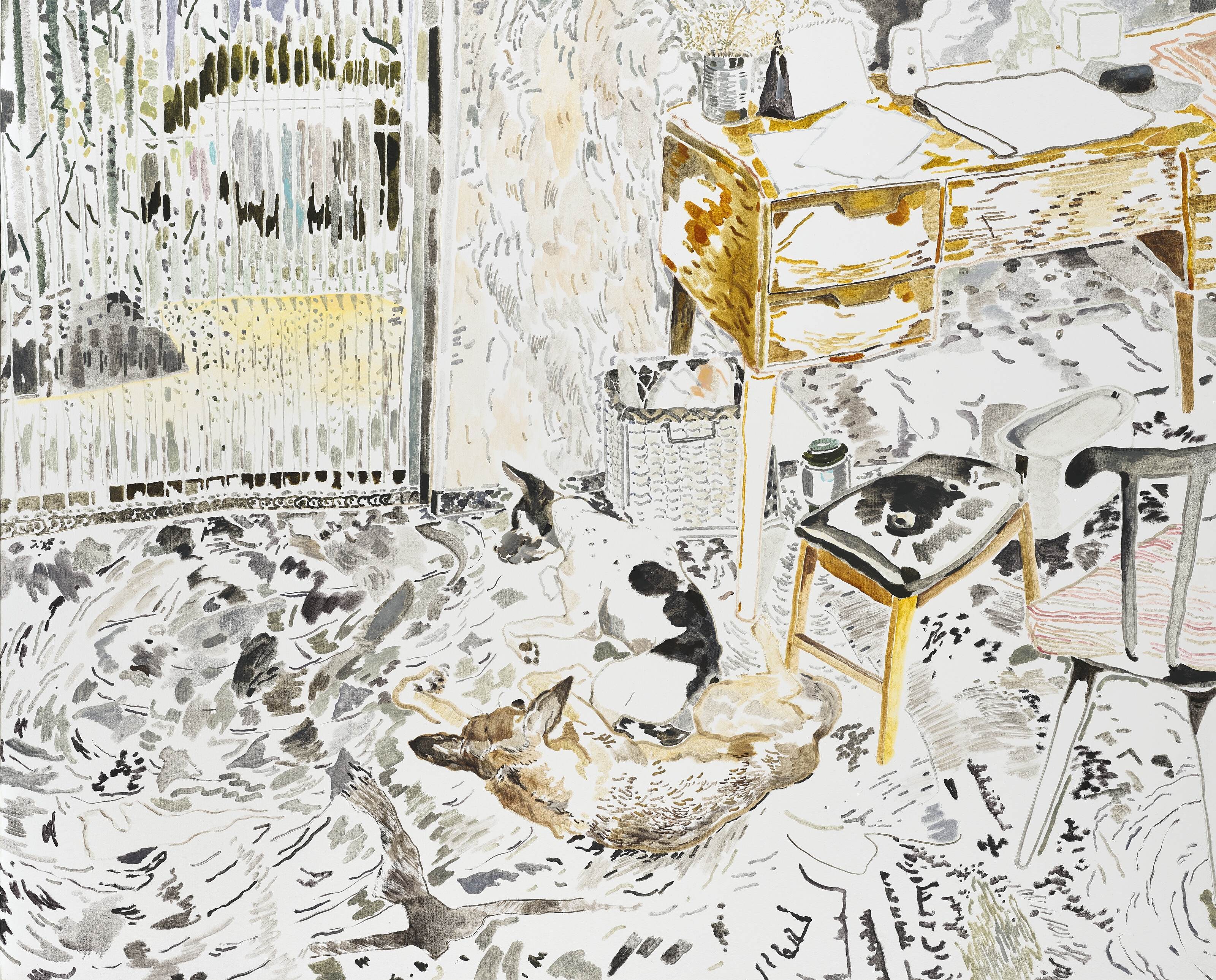 Artwork by Chris Huen Sin Kan, Balltsz and Muimui, Made of oil on canvas