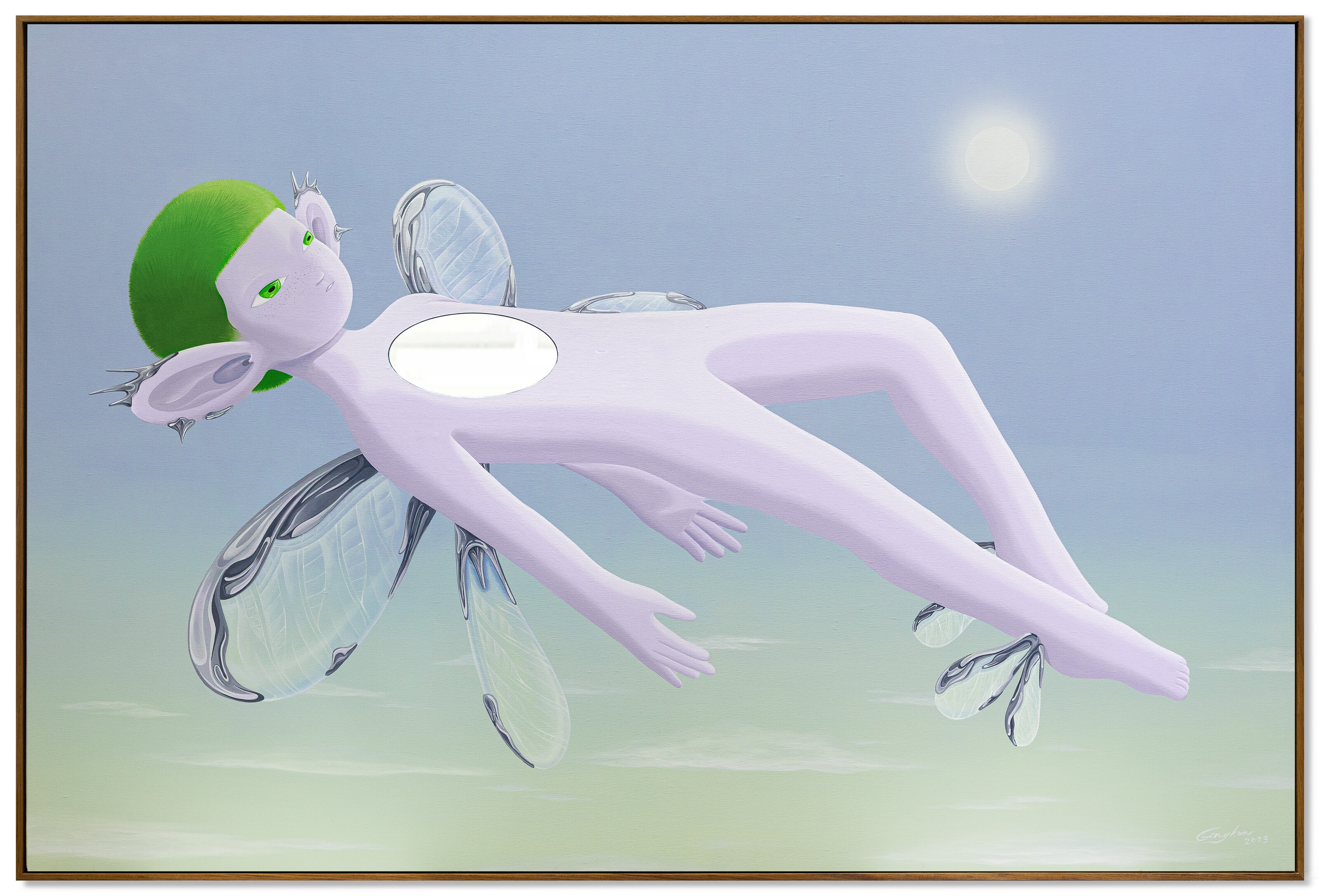 Artwork by Kantapon Metheekul, Flyte, Made of acrylic and mirror on canvas laid on panel