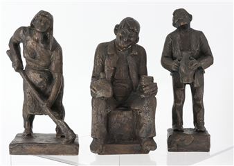 Bronzeskulpturen: 1 x Stehende Häckerin - Richard Rother