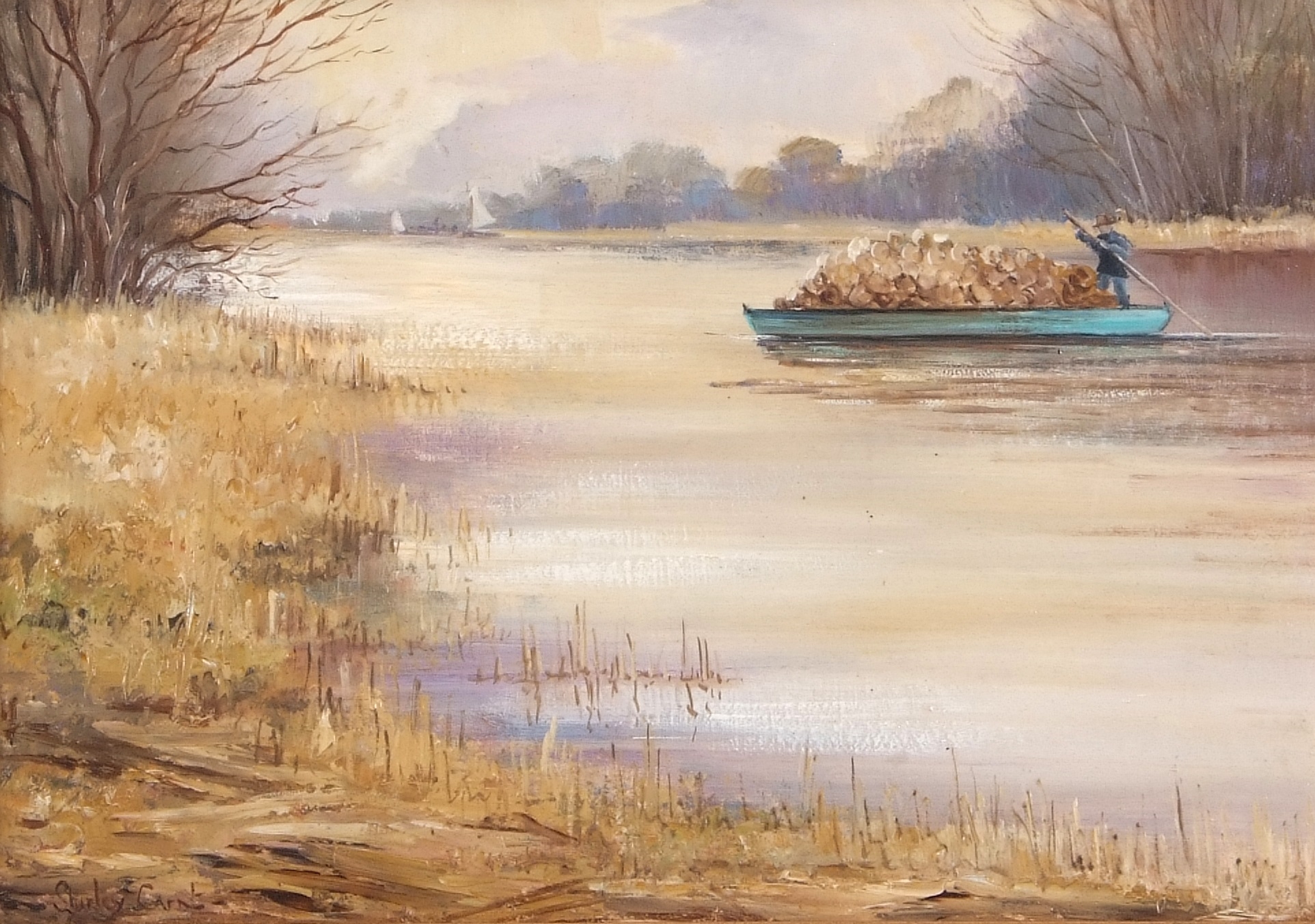 Shirley Carnt | Reed Cutting in the Thurne | MutualArt