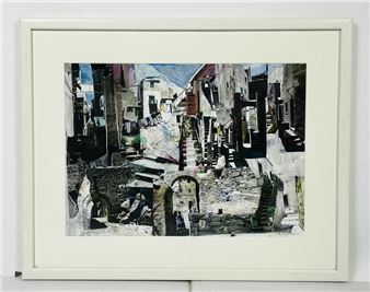 Mixed Collage-Gouache by Betty Warner Sheinbaum Titled -Giglio I - Betty Warner Sheinbaum