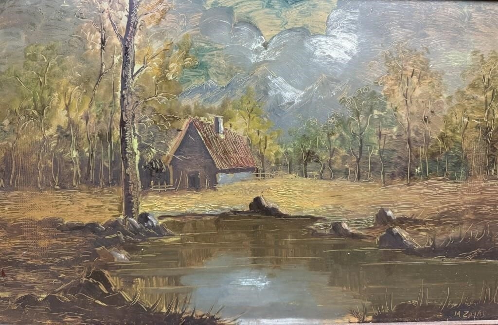 Artwork by M. Zayas, M Zayas oil on board landscape, Made of Painting