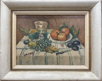 Oil on board still life signed H Harvey - H. Harvey