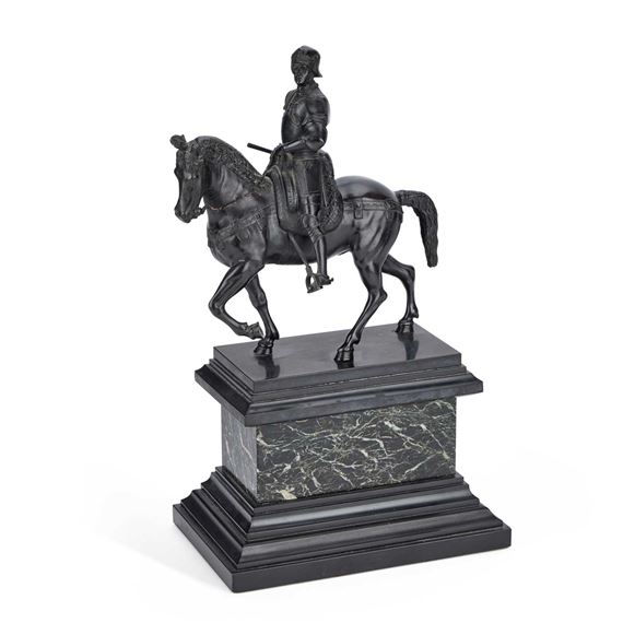 AFTER ANDREA DEL VERROCCHIO (ITALIAN, 1435-1488) A 19TH CENTURY ITALIAN GRAND TOUR BRONZE EQUESTRIAN by Andrea del Verrocchio, 19TH CENTURY