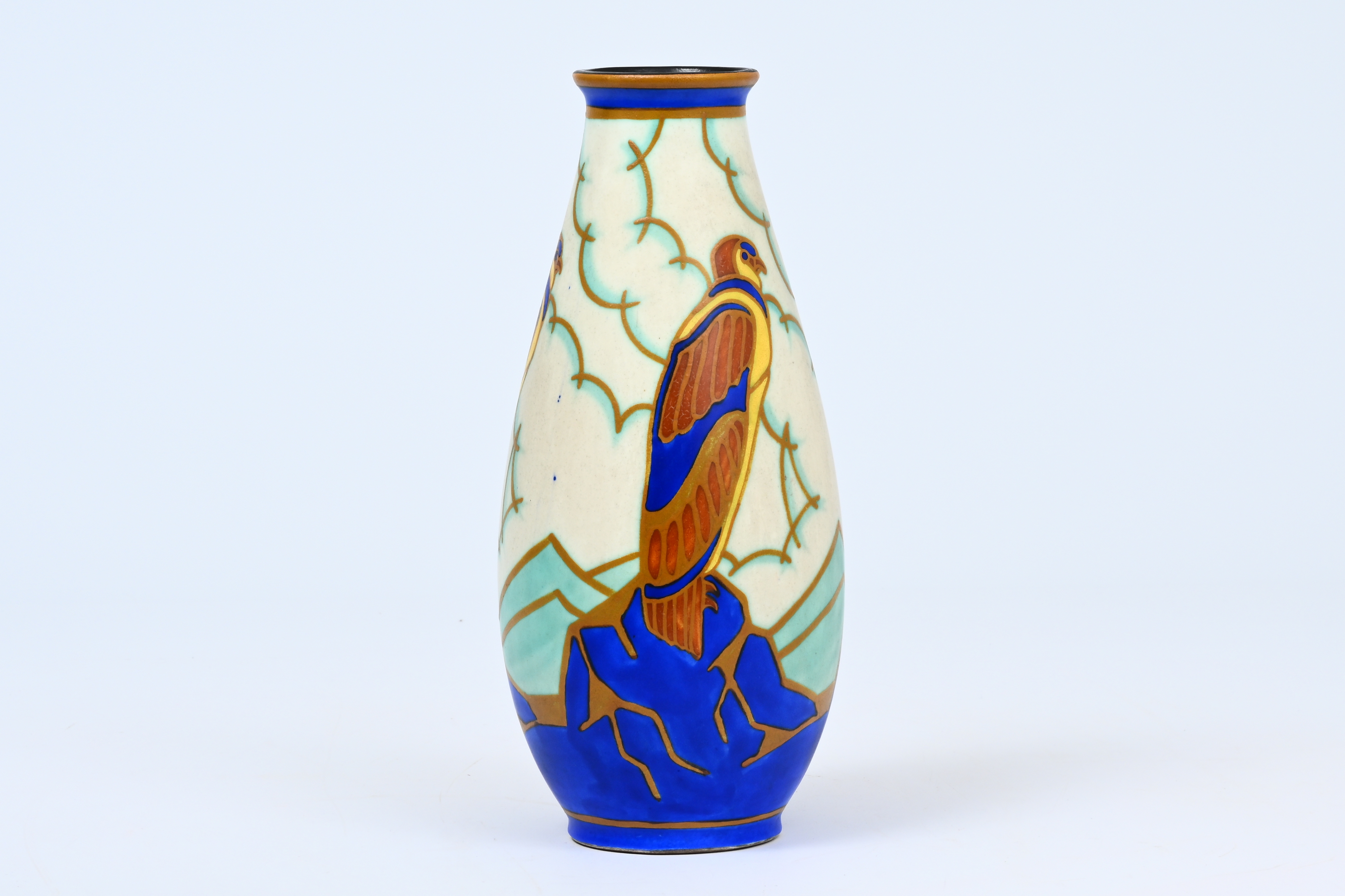 Charles Catteau | Art Deco vase with polychrome design of stylized ...