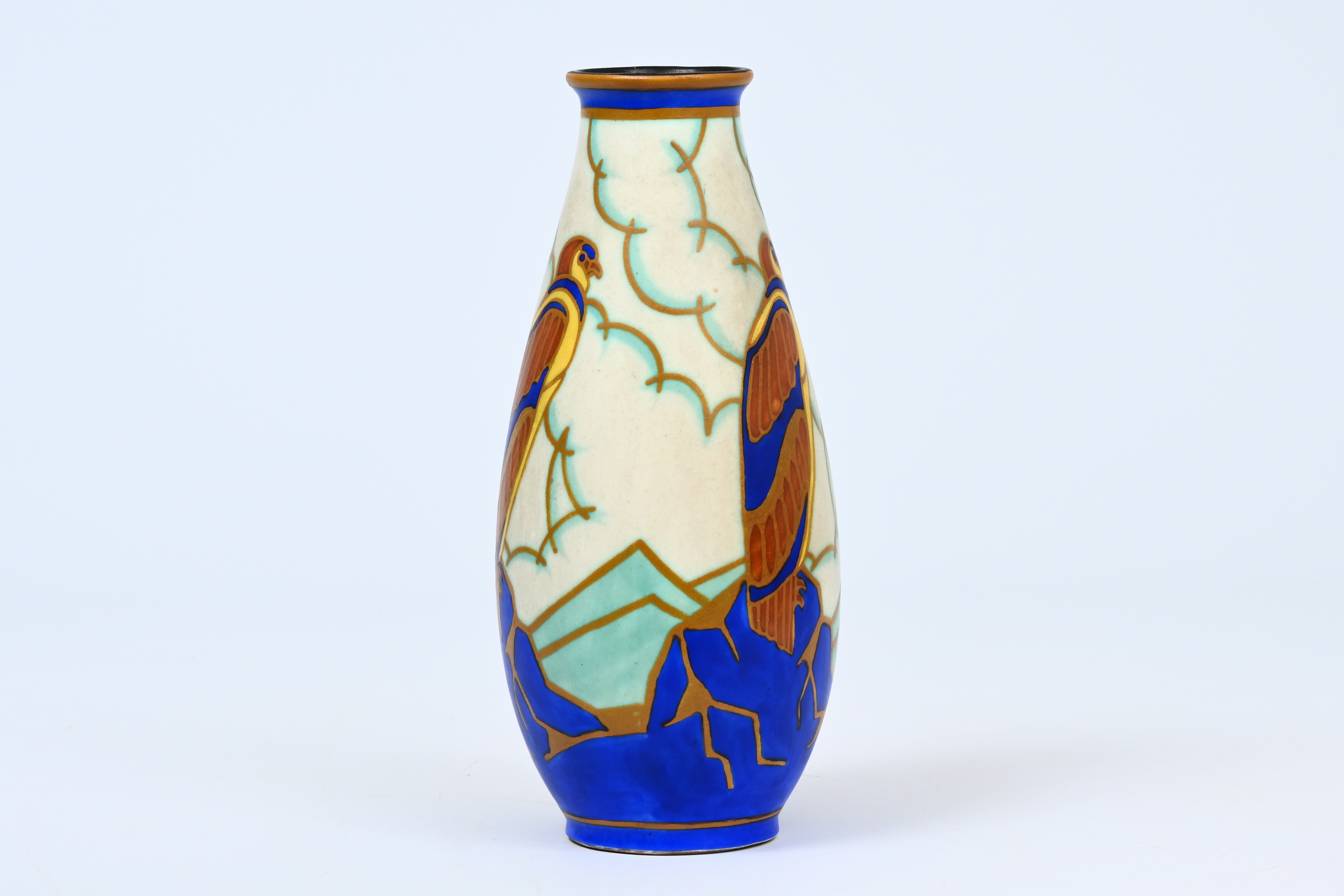 Charles Catteau | Art Deco vase with polychrome design of stylized ...