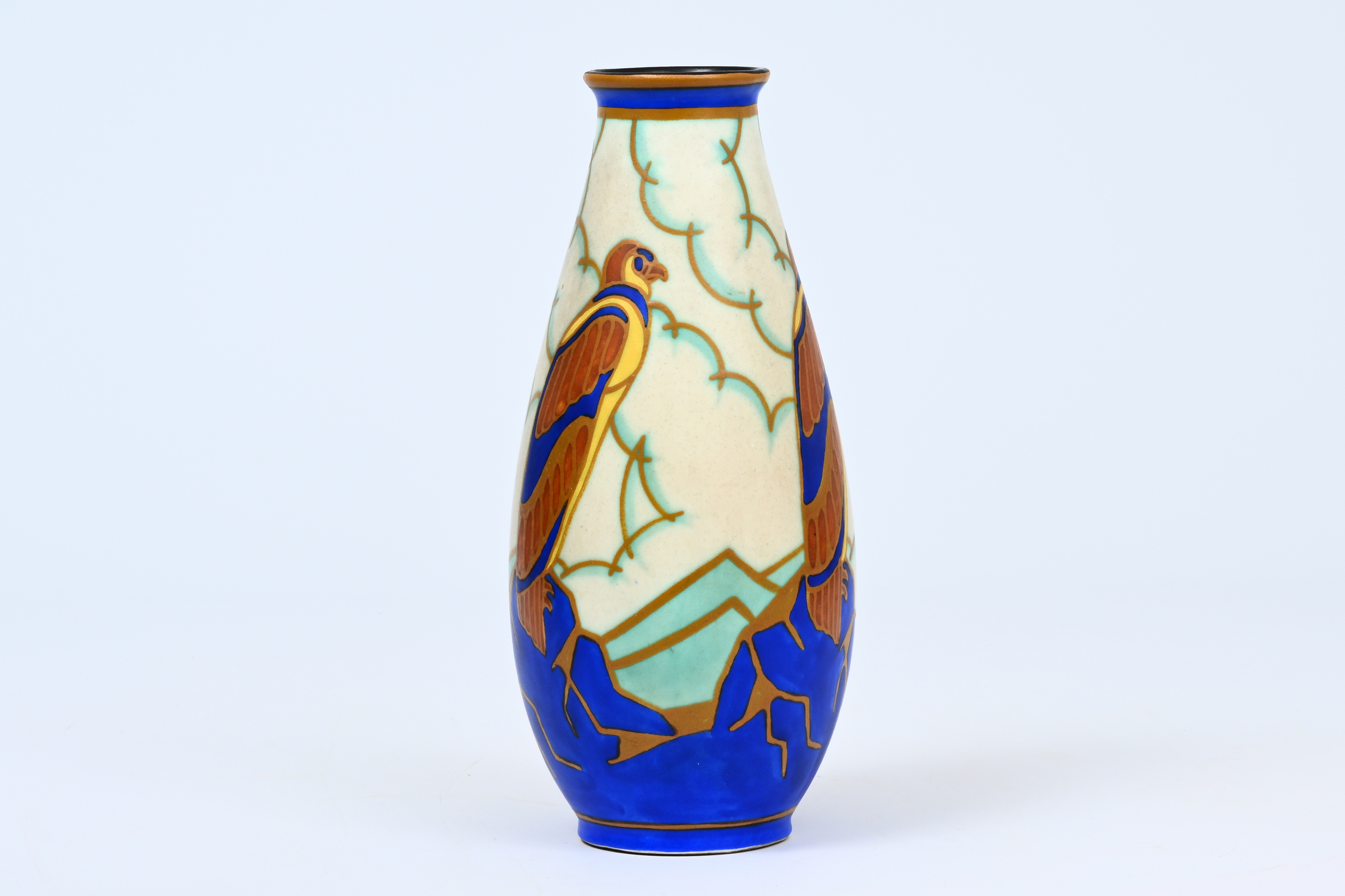 Charles Catteau | Art Deco vase with polychrome design of stylized ...