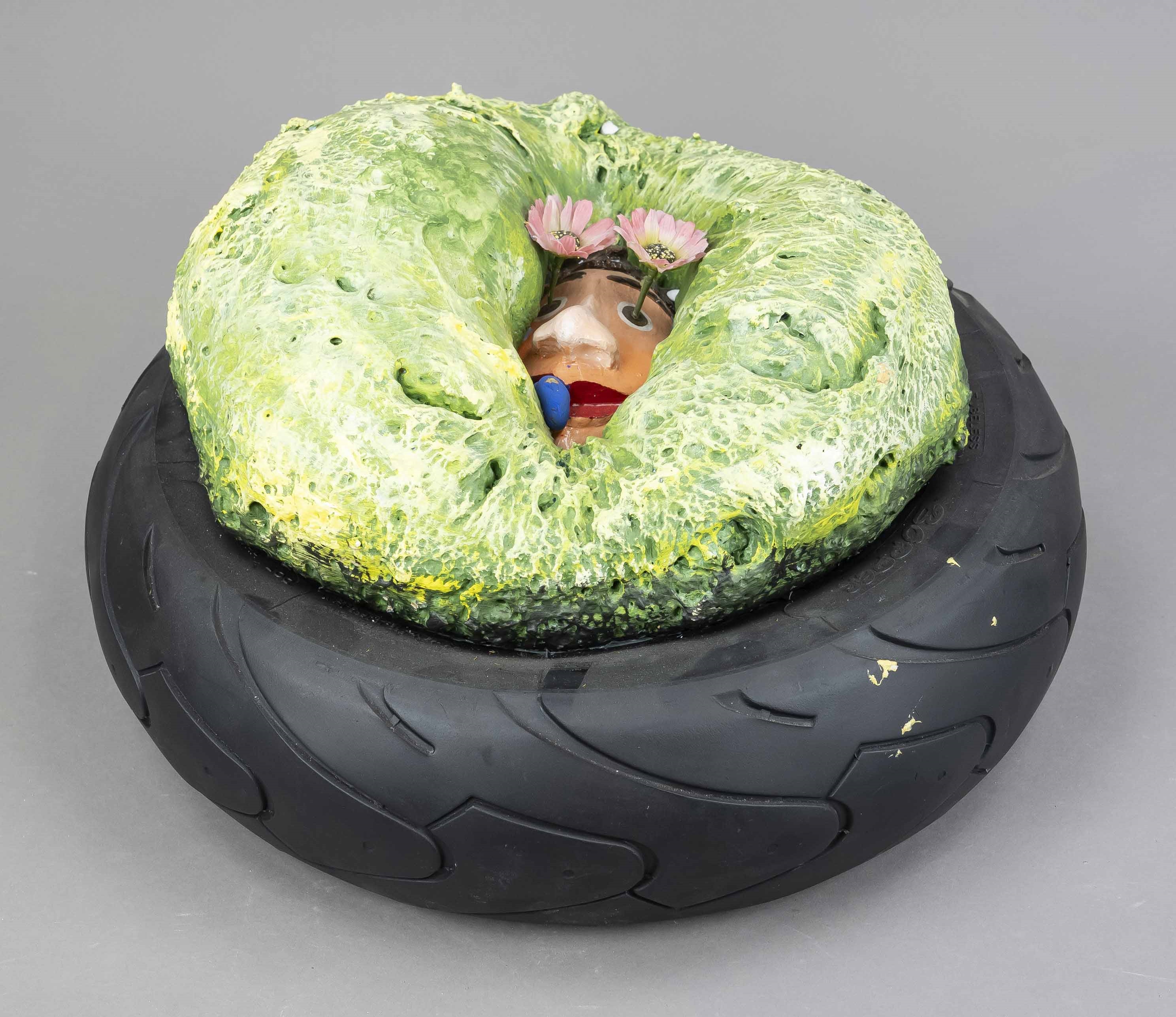 Artwork by Thaddäus Hüppi, Wandobjekt „Bopper, Made of Majolika