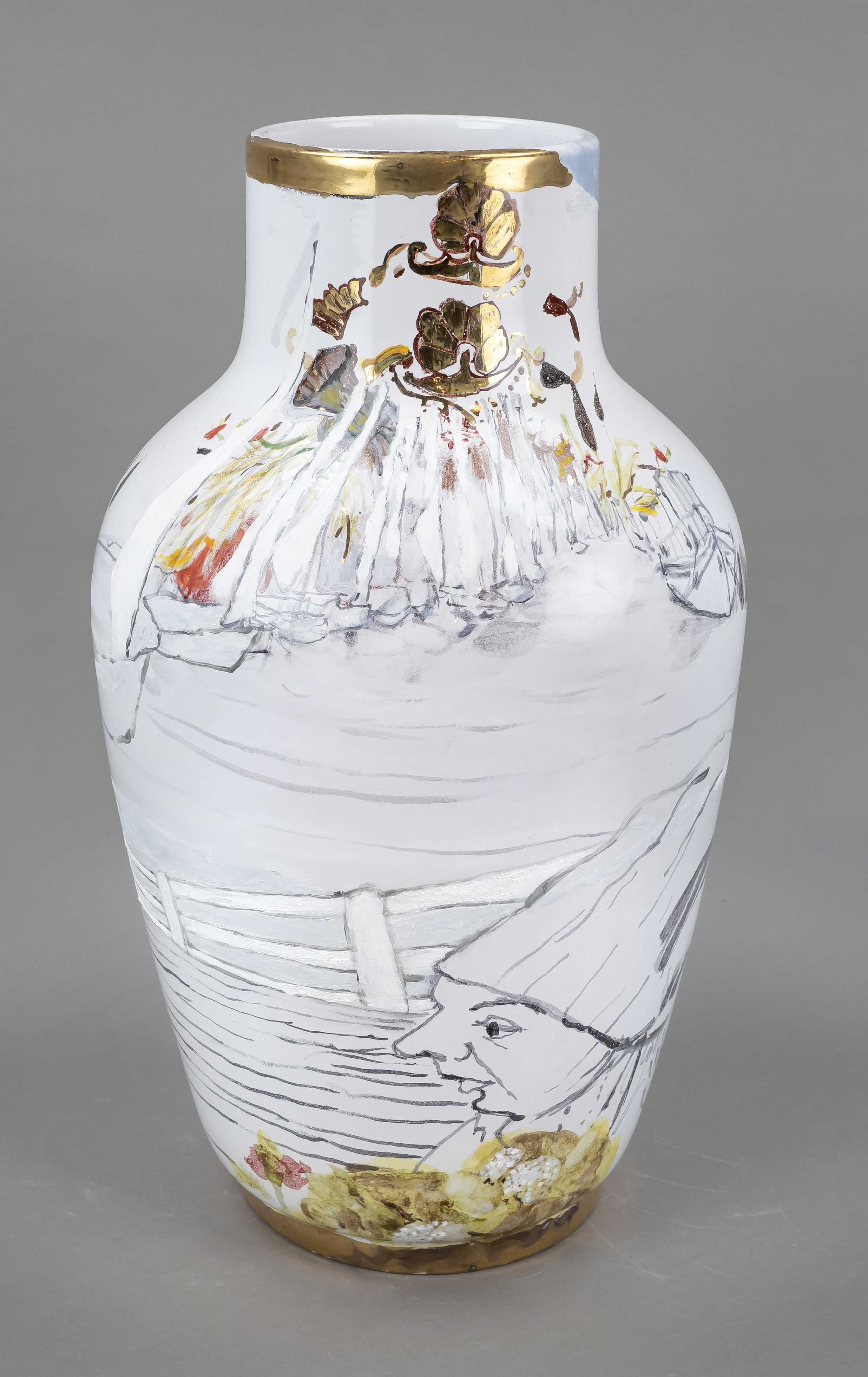 Artwork by Marion Anna Simon, Bodenvase, Made of Majolika