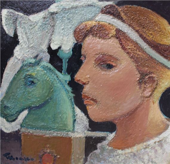 Oil on canvas, signed by Pasquale Monaco