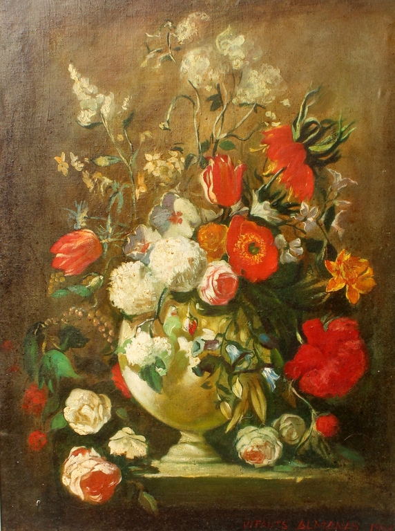 Artwork by Vitauts Almanas, Flowers, Made of Canvas, oil