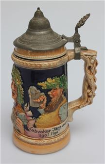 Faience beer mug with Midsummer motif - Midsummer
