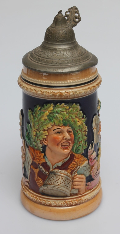 Artwork by Midsummer, Faience beer mug with Midsummer motif, Made of Faience