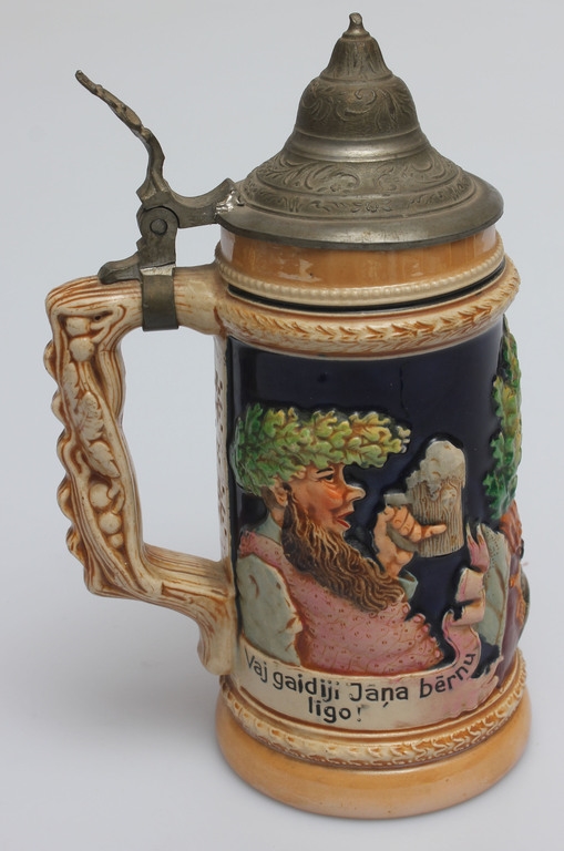 Artwork by Midsummer, Faience beer mug with Midsummer motif, Made of Faience