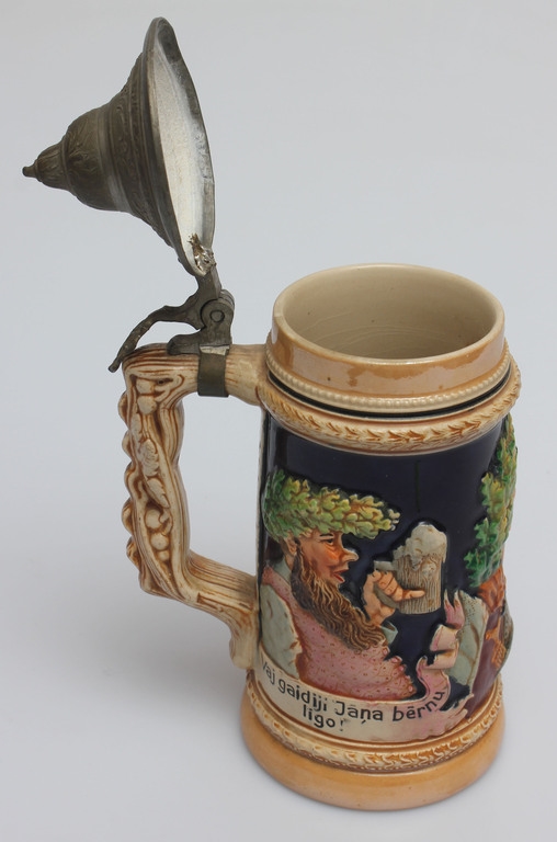 Artwork by Midsummer, Faience beer mug with Midsummer motif, Made of Faience