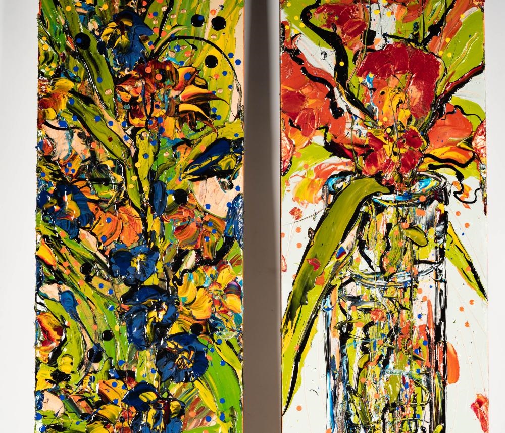 Artwork by Sue Averell, Two Works, Made of acrylic on canvas