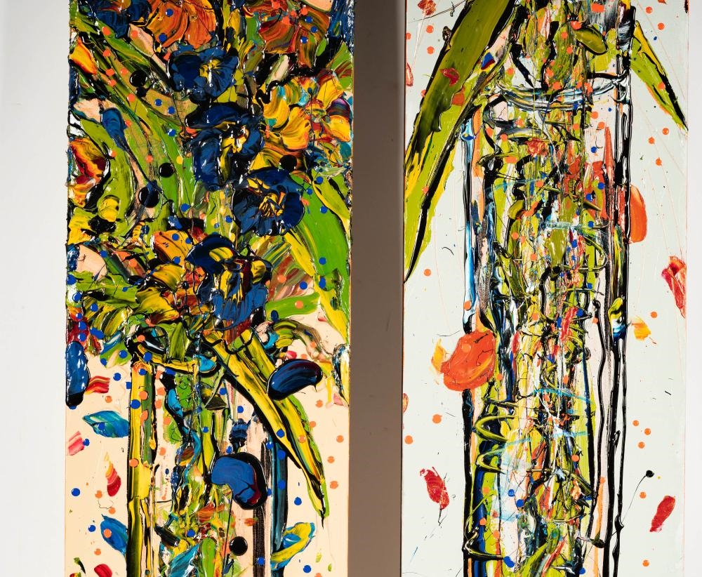 Artwork by Sue Averell, Two Works, Made of acrylic on canvas