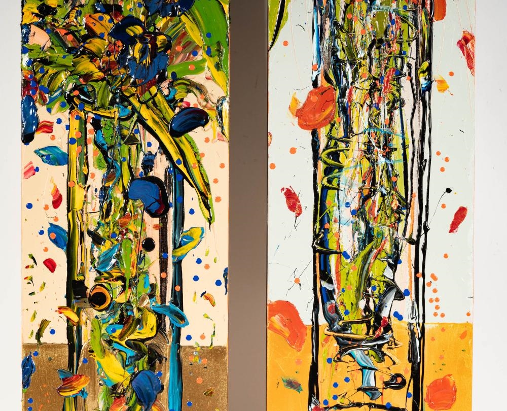 Artwork by Sue Averell, Two Works, Made of acrylic on canvas