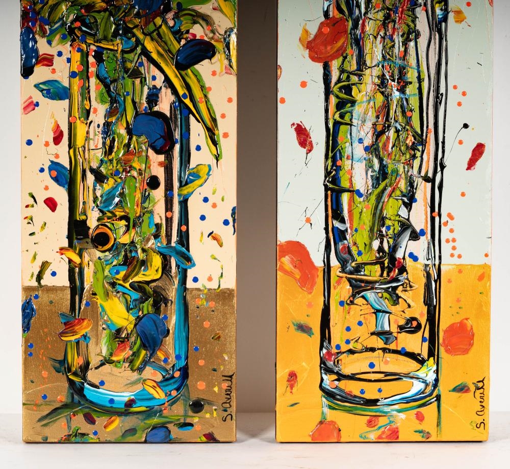 Artwork by Sue Averell, Two Works, Made of acrylic on canvas