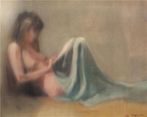Seated Female Nude Portrait, Hal SInger by Hal Singer
