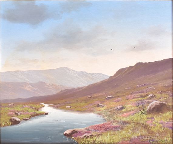 MOORLAND STREAM OIL ON CANVAS by Brian D. Horswell