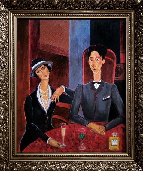 Dialogue with Modigliani. Portrait of Jean Cocteau and Coco Chanel by Krystyna Ruminkiewicz, 2025