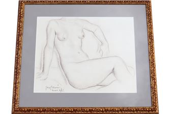 Nu féminin Fusain - Joseph Monin