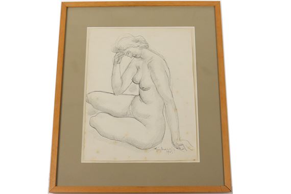 Nu féminin Crayon et encre - Joseph Monin