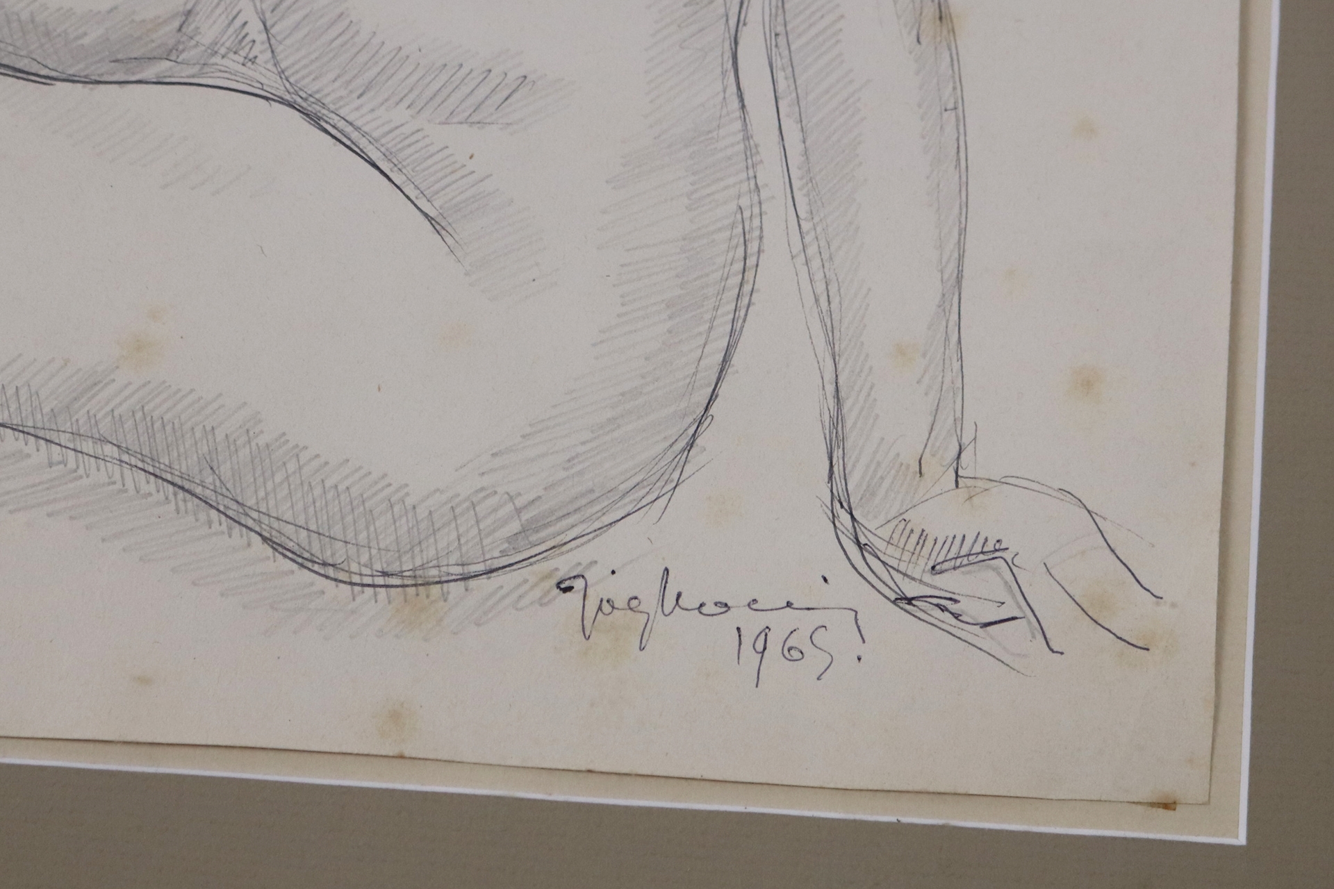 Artwork by Joseph Monin, Nu féminin Crayon et encre, Made of Pencil and ink