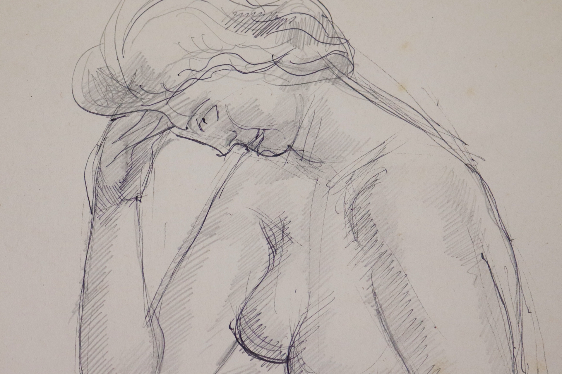 Artwork by Joseph Monin, Nu féminin Crayon et encre, Made of Pencil and ink