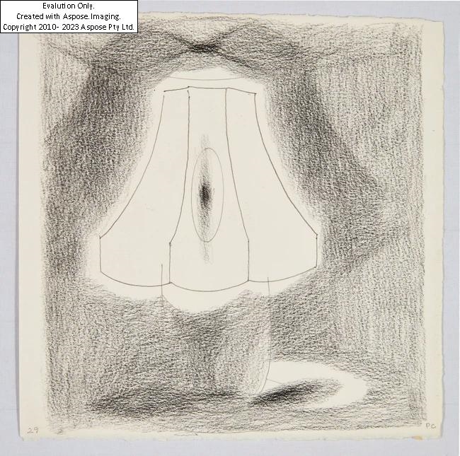 Artwork by Patrick Caulfield, Lamp study, Made of pencil on paper