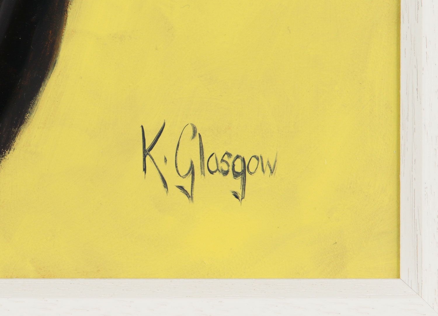 Artwork by Keith Glasgow, FRIESIAN COW ON YELLOW, Made of OIL ON BOARD