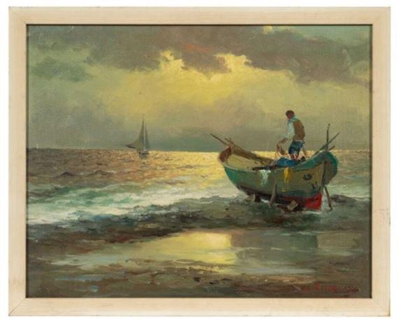 M. Rinaldi | A seascape at dusk | MutualArt