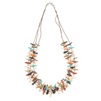 A three-strand fetish necklace with various animals - Peter and Dinah Gasper
