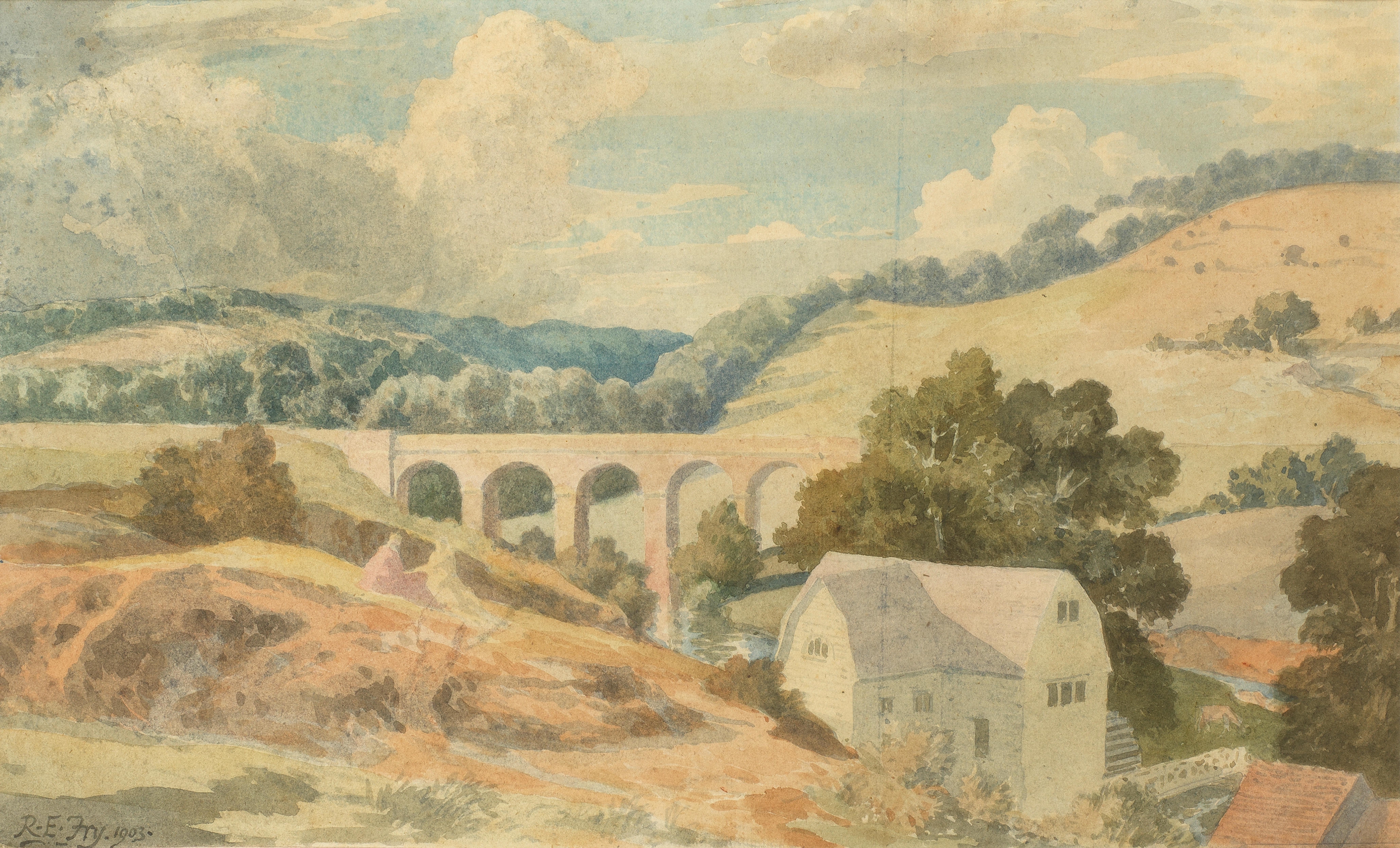 Roger Fry | A French Watermill and Aqueduct (1903) | MutualArt