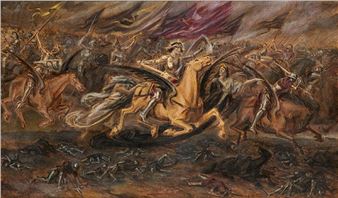 Siegfried au combat contre les Nibelungen. - Henri Jules Charles Corneille de Groux