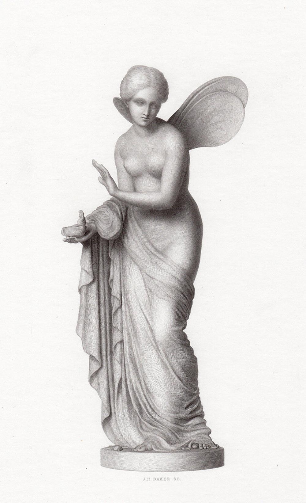 Artwork by Wolf Von Hoyer, Psyche, Made of Antique engraving on wove paper