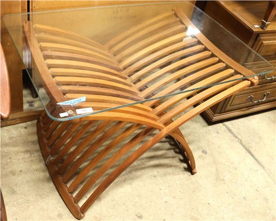 Thomas Lamb | “Steamer” coffee table and set of three “Steamer