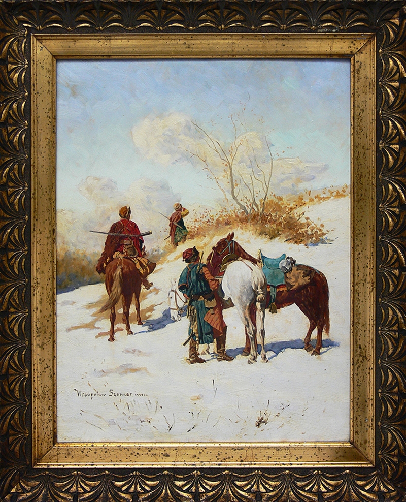 Artwork by Wladislaw Szerner, Patrol kozacki, Made of oil on board