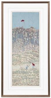 Children Flying a Kite, Batik by Terri Haugen - Terri Haugen