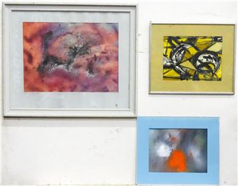 Three thC abstract paintings by Brian Benjamin. The larges - Brian Benjamin