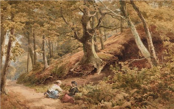 1886) THE FAGGOT GATHERERS by John Henry Mole, dated 1876