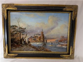 Paysage aux patineurs - Ozebe Renvi Daniel