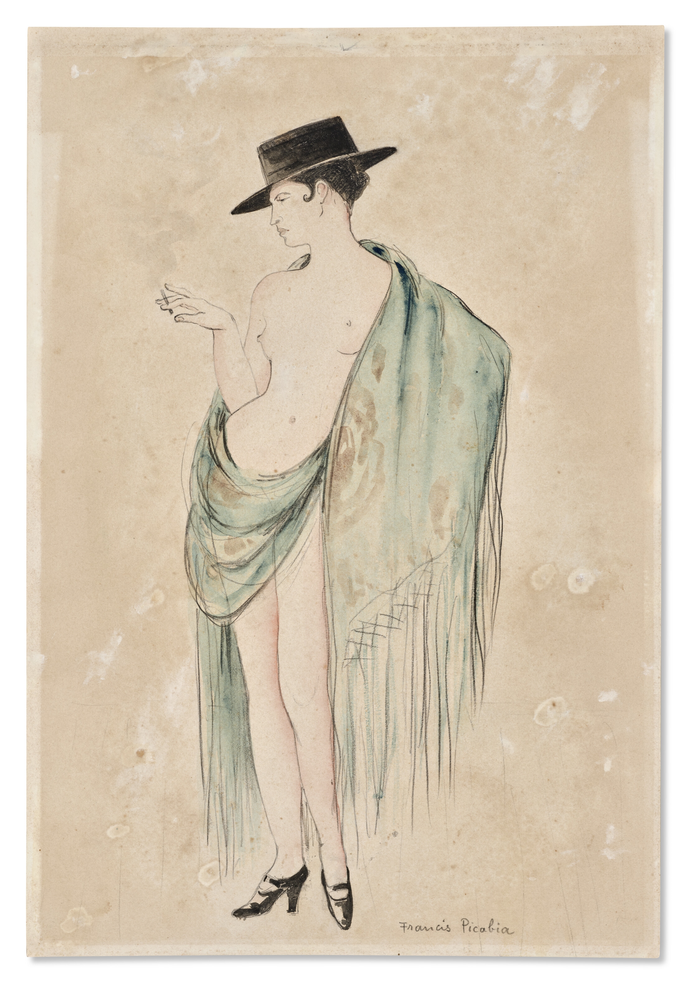 Artwork by Francis Picabia, Sans titre, Made of watercolour and pencil on paper