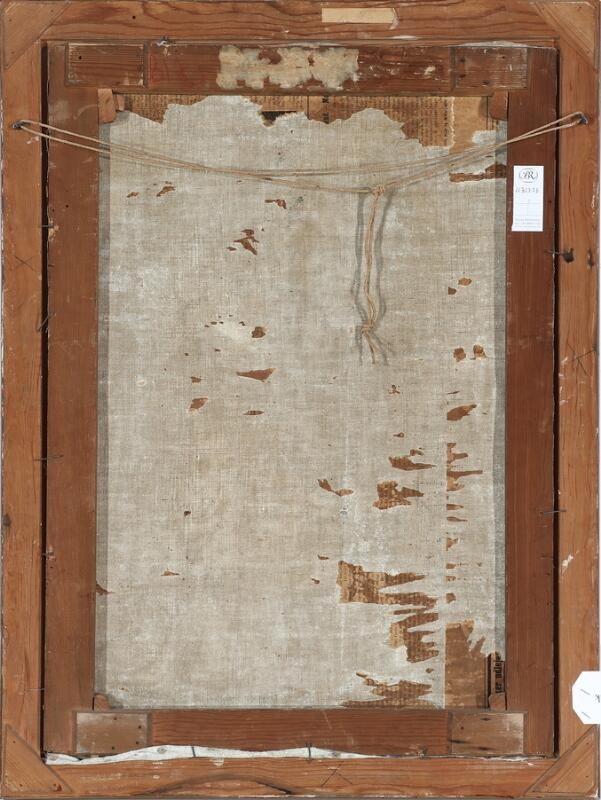 Artwork by Anna Maria Mehrn, A window sill with hyacinths and a Stafforshire dog, Made of Oil on canvas