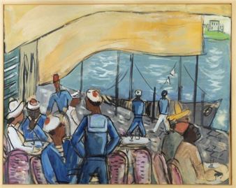 Matrosen in einer südlichen Hafenkneipe - Hans W. Glaser