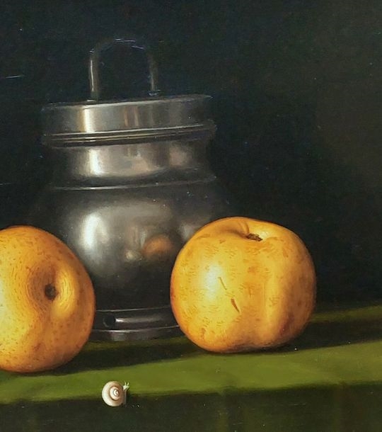 Artwork by Jean-Claude Chauray, Still life with apples, Made of Oil on canvas