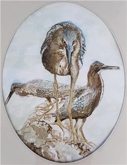 George C Elliott 14x11 WC Sandpipers - George C. Elliott