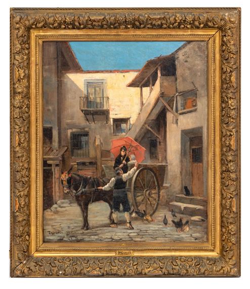 "Personajes con carro en la puerta de la posada" by Francis Garat, 89